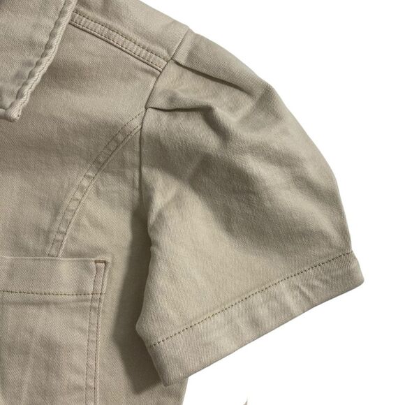 NWT Anthropologie The Kit Utility Romper by Pilcro in Neutral Cream Beige Size 2 - Picture 6 of 9